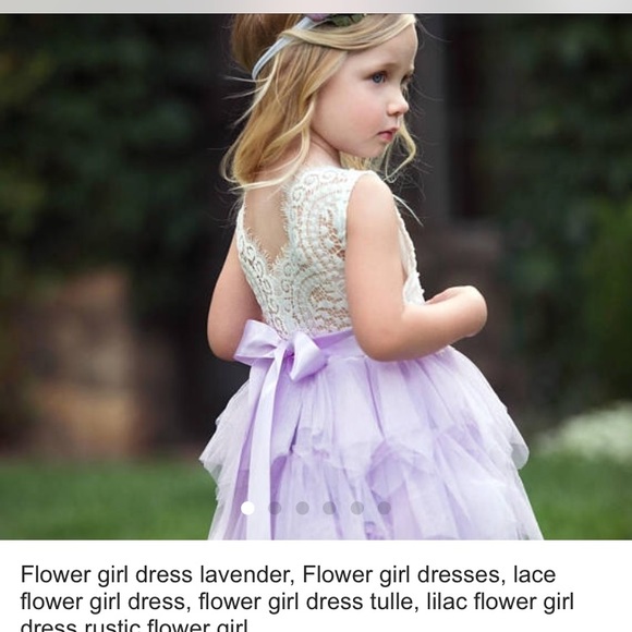 Lace tulle lavender flower girl dress - Picture 2 of 6